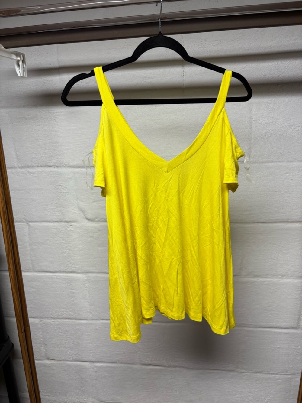 Yellow cold shoulder top size large